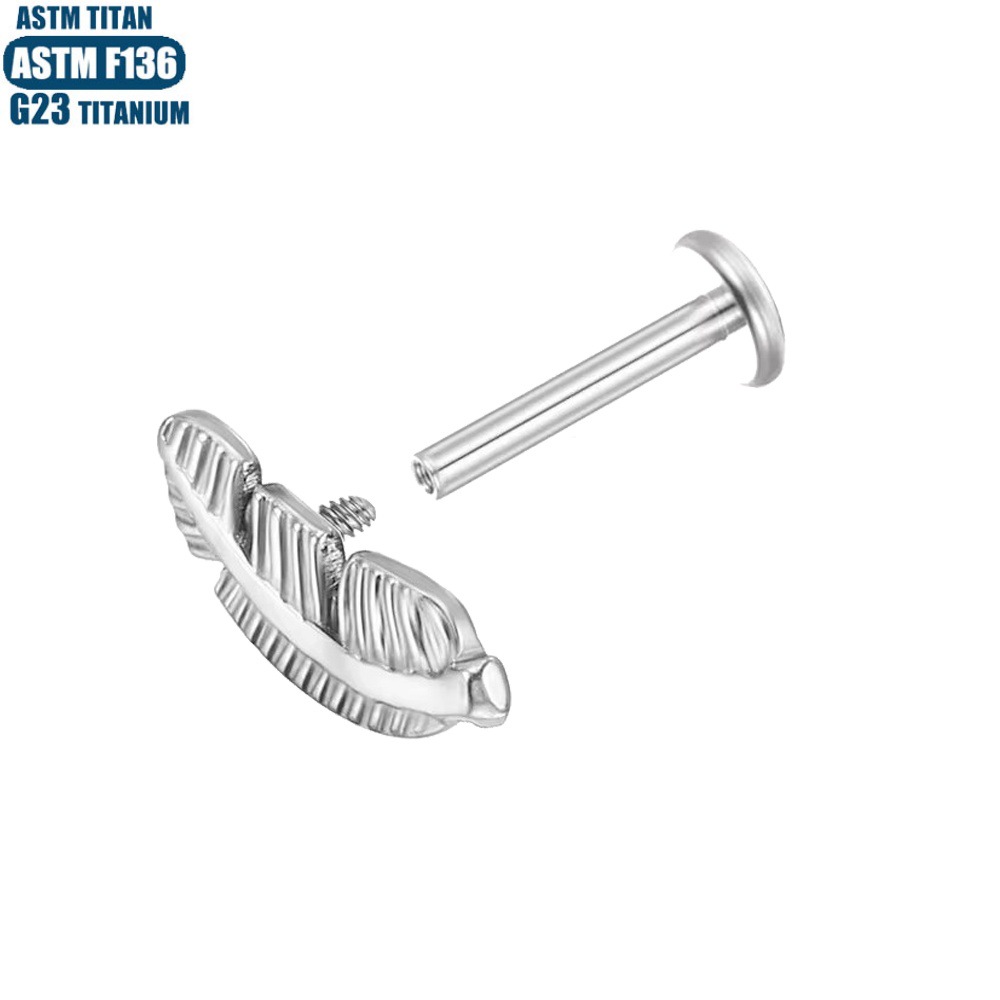 F136 Titanium Alloy Lip Ring Small Ear Nail Thread Inner Tooth Ear Bone Nail Tragus Piercing Earring Cartilage Ring Snake Lip Nail detail image 9