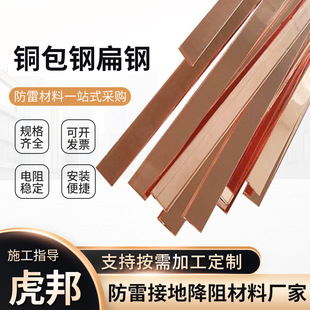 Copper-Clad Flat Steel, Copper-Clad Steel Flat Steel, Copper Lightning Protection and Resistance Reduction Grounding Flat Steel, Grounding Lead Flat Steel, Grounding Wire