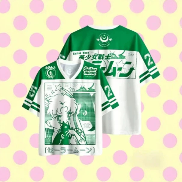 2026 New Sailor Moon 3D Printed V-Neck Sports Style T-Shirt Casual Fashion Breathable Outdoor Activity T-Shirt 2026 New Sailor Moon 3D Printed V-Neck Sports Style T-Shirt Casual Fashion Breathable Outdoor Activity T-Shirt