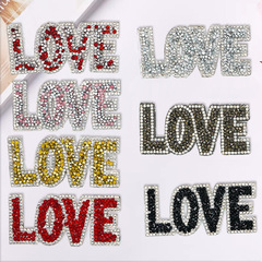New letter diamond cloth patch LOVE hot diamond clothes and trousers decorative patch cloth exquisite rhinestone hot picture clothing