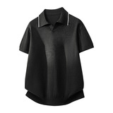 ZF8110-3D复古拼色翻领OLO衫男夏季薄款休闲针织短袖T恤上衣，男装针织衫/毛衣，星座614