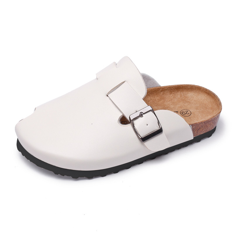 Ruizu New Spring And Autumn Children's Cork Slippers Trendy Girls' Sandals Boys' Beach Shoes Closed-Toe Korean Style_vogvips.com