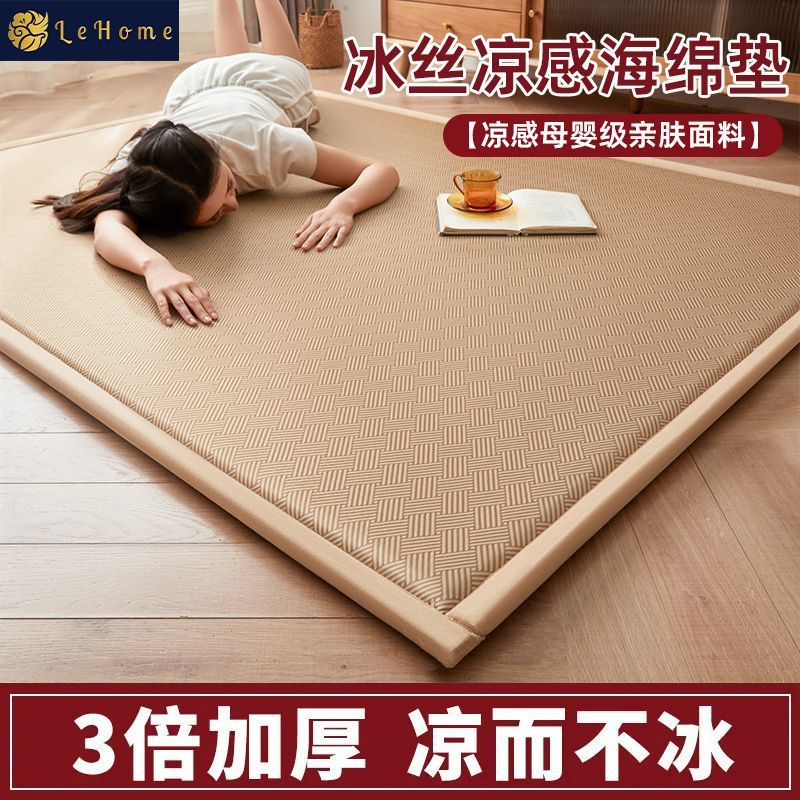 Summer Ice Silk Mattress Mat Floor Mat Nap Artifact Soft Cushion Home Bedroom Tatami Thickeneded Mat