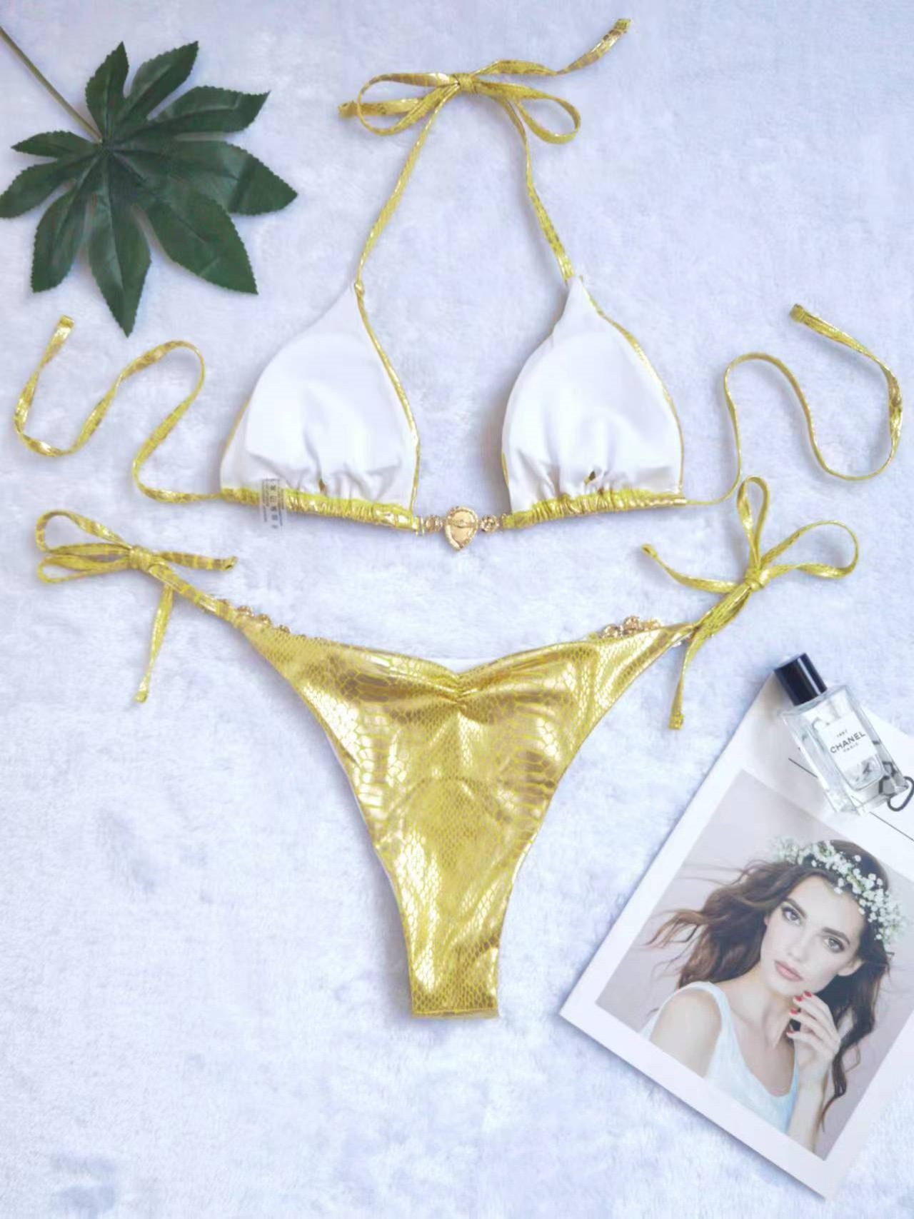 112g Weight Sexy Feel Of Sensation Low Waist Panties Waist Bralette Bra Category Polyester Fabric Type 2 Pieces Set Quantity Swimming Pool, Beach Occasion Solid Color Pattern Women's Gender Women's Solid Color 2 Pieces Set Bikinis Swimwear 7