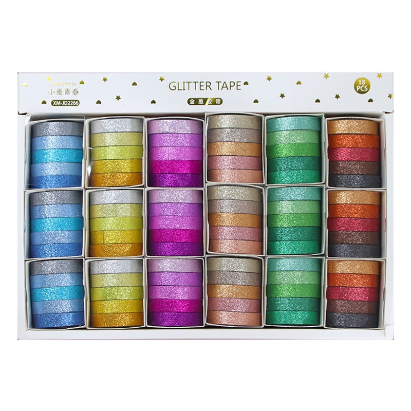 Macaron color brillo cinta traje creativo DIY diario cinta brillo polvo pegatina diario Decoración