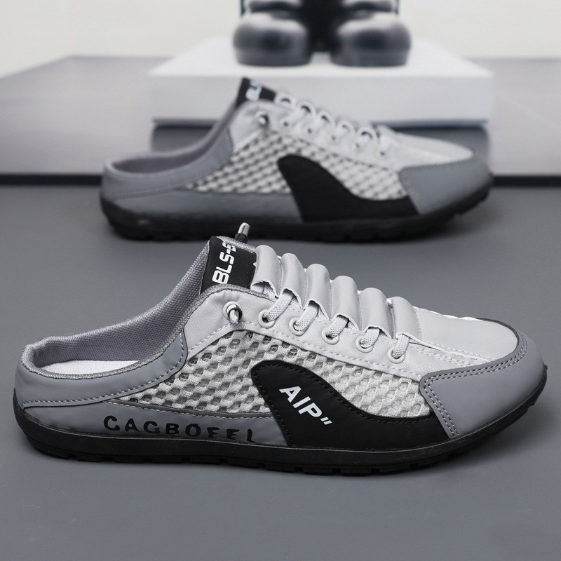 Zapatillas Baotou para hombre, calzado de verano para exteriores, zapatillas de malla transpirables, sandalias de playa cómodas para hombre, zapatos para hombre image 4