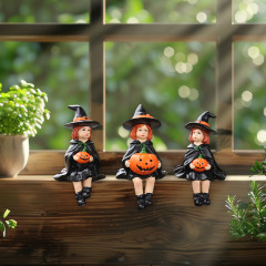 クロスボーダーハロウィン新製品樹脂カボチャ魔女セット 3 屋外中庭植木鉢バルコニーホーム本棚装飾