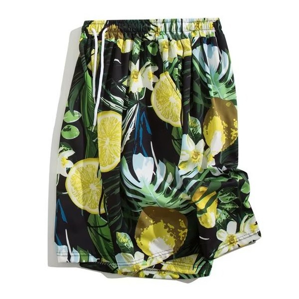 Pantaloncini da mare uomo stampati con taglio dritto estivi_voghion.com