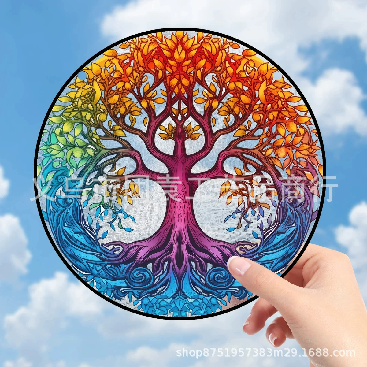 Новое красочное Дерево Круглый акриловый плоский кулон пара сувенир, украшение дома трансграничная горячая распродажа