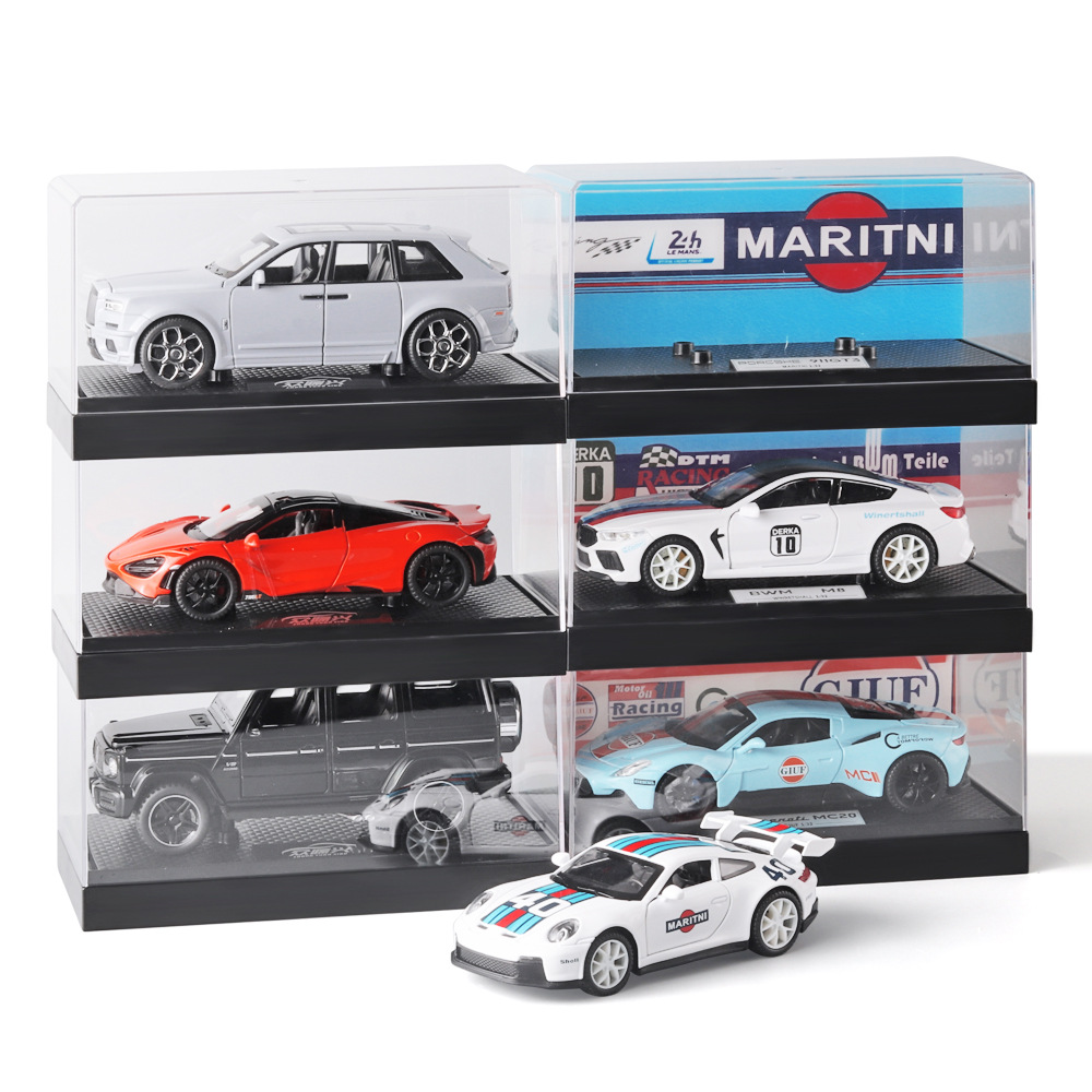 Zhongyuanxing 1:32 acrílico cubierta de polvo aleación modelo coche deportivo Tire hacia atrás el sonido y la luz juguete decoración transmisión en vivo recomendar