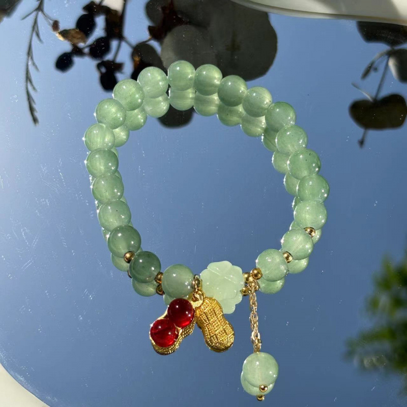 S048-레드 땅콩 동린 옥구슬 팔찌#SZ353용