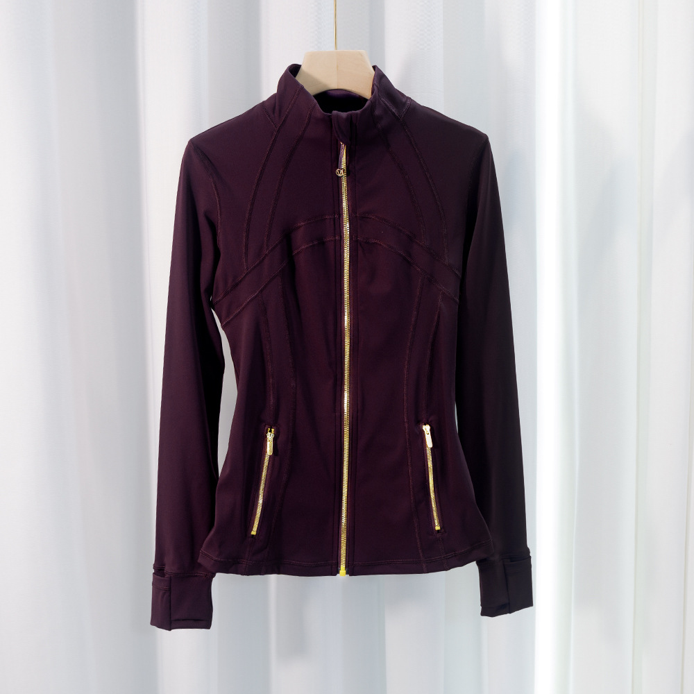 Primavera y verano chaqueta dorada con cremallera fitness Lulu nueva ropa de yoga chaqueta limitada deportes correr 2025 temperamento delgado image 9