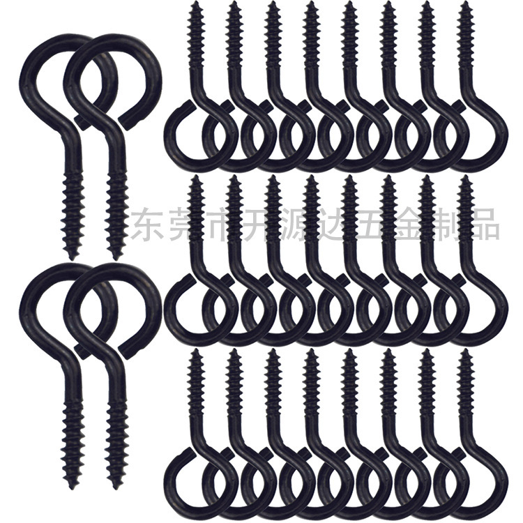 Source manufacturer ring thread hook black, silver self-tapping hook sheep eye ring hook sheep eye screw