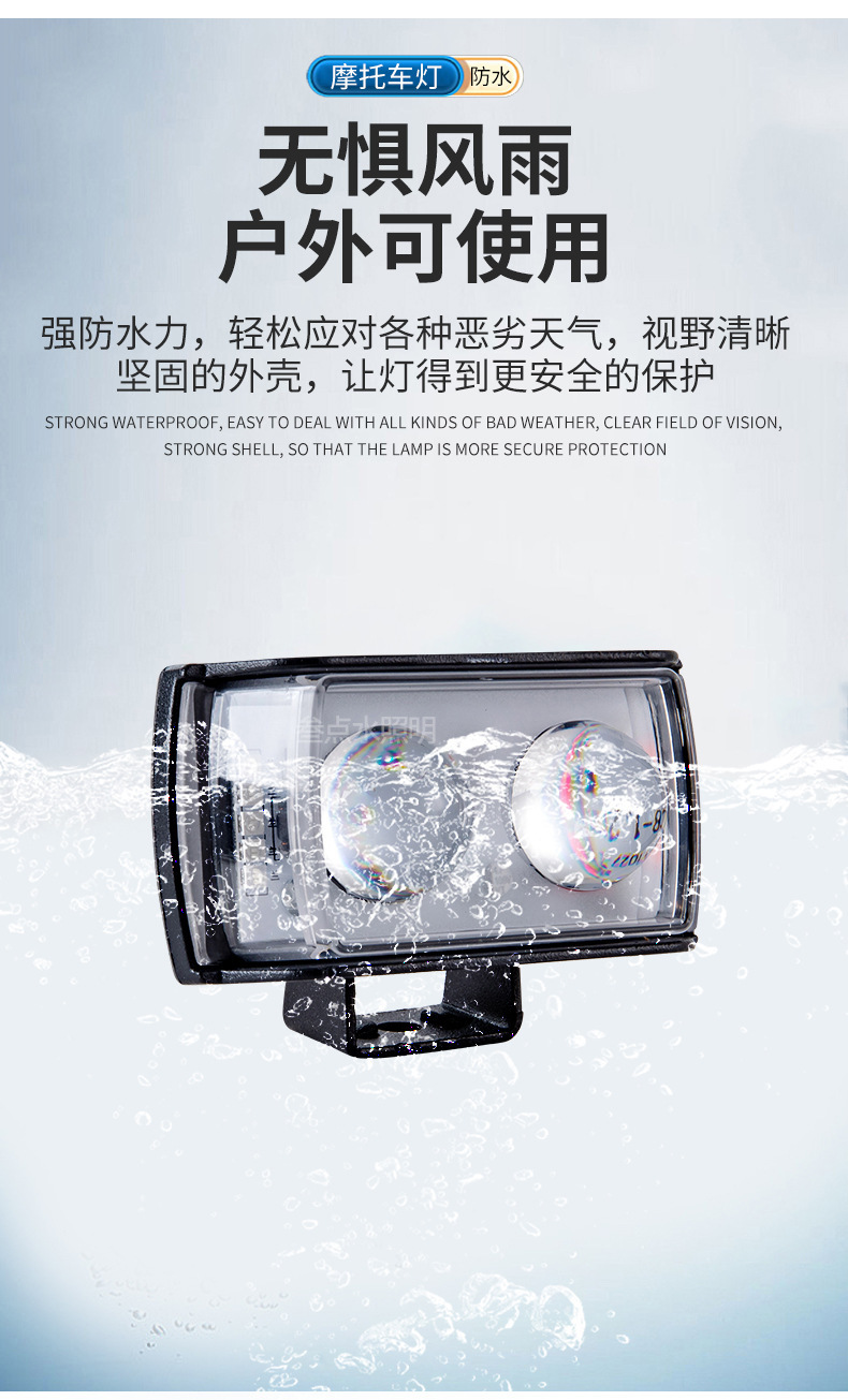 LED Headlight for Electric Motorcycle 12-80V