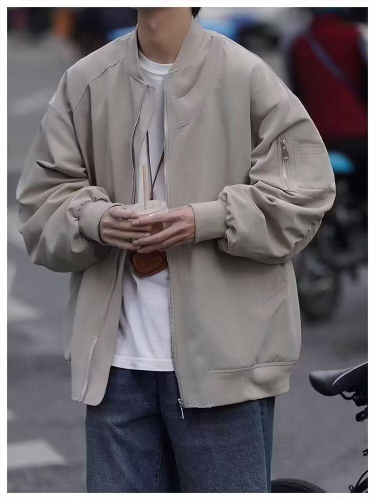 Herren Piloten Baseballjacke Mit Stehkragen Für Den Herbst_voghion.com