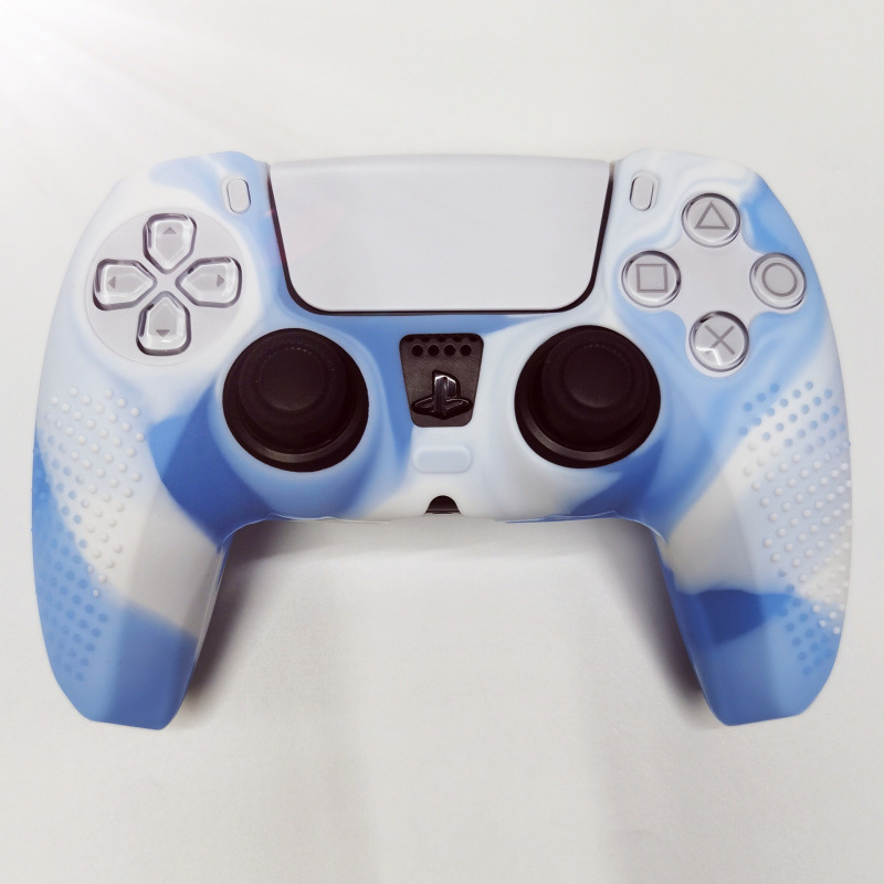 Adecuado para Black Myth Goku PS5 Gamepad Funda protectora de silicona con puntos antideslizantes Puro color mezclado camuflaje inalámbrico