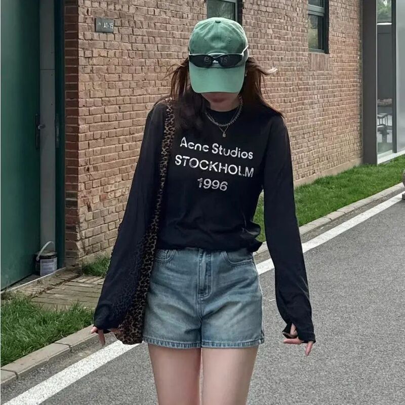 【自家工厂现货】2025年夏季t恤女慵懒风字母印花防晒衣空调罩衣|undefined