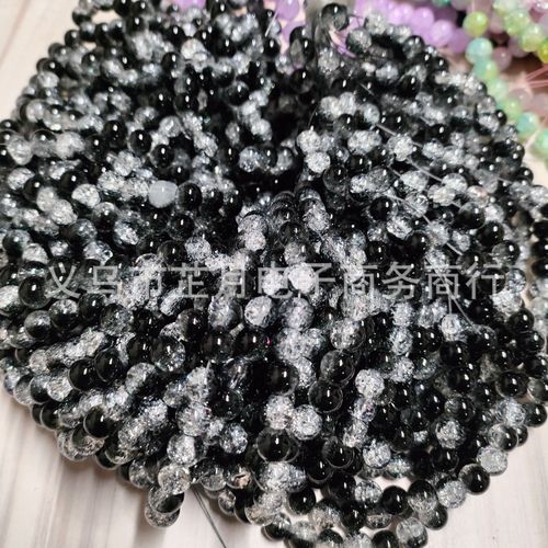 8mm Glass Bubble Crystal Crackle Beads DIY Beading Materials Bracelet Necklace Earrings Scatter Beads Flower Beads