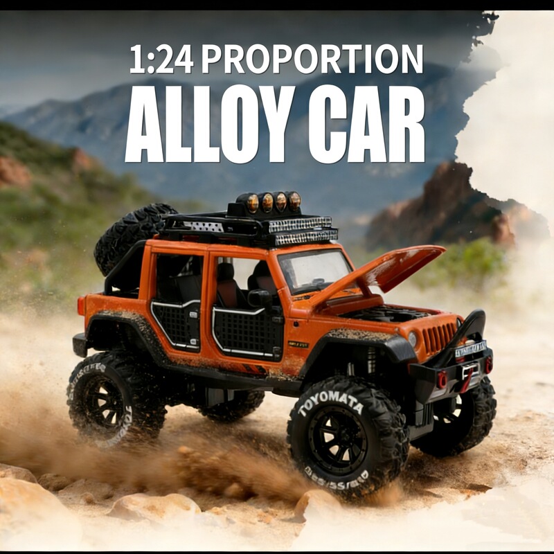 New Product 1:24 Alloy Toy Off-Road Vehicle Model with Sound and Light, Children's Toy Pull-Back Car Model Ornament New Product 1:24 Alloy Toy Off-Road Vehicle Model with Sound and Light, Children's Toy Pull-Back Car Model Ornament
