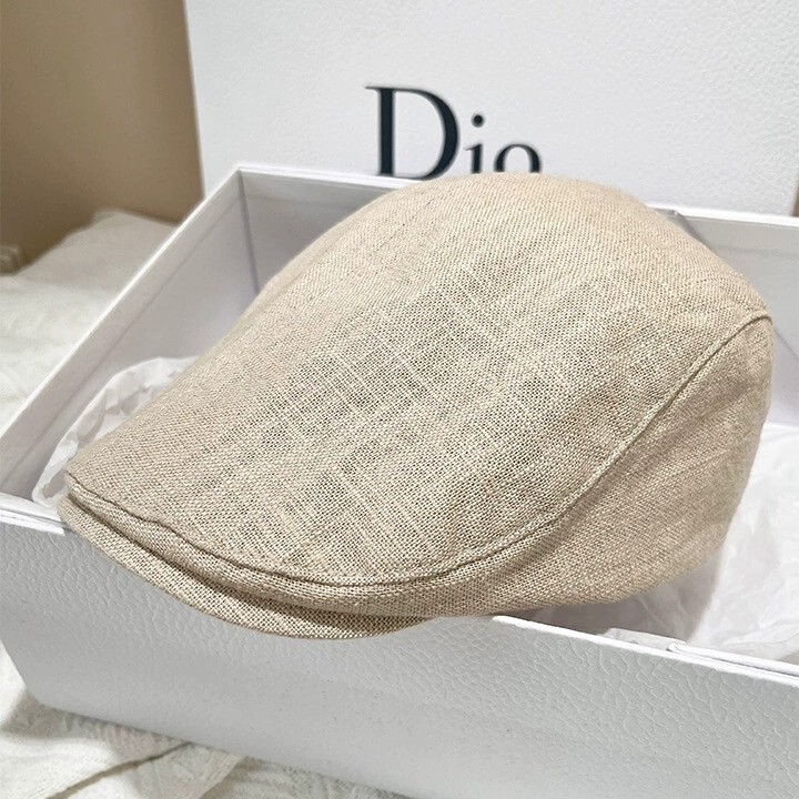 Export Japanese Order 2025 New Linen Material British Style Retro Newsboy Hat Men's Solid Color Versatile Japanese Simple Export Japanese Order 2025 New Linen Material British Style Retro Newsboy Hat Men's Solid Color Versatile Japanese Simple