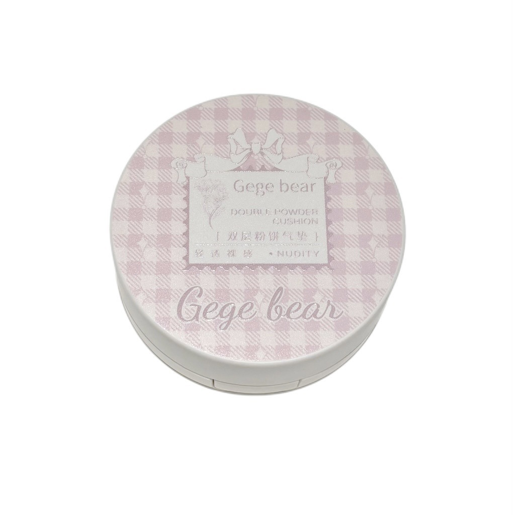 Gege oso almohadilla de aire de polvo de doble capa para mantener el maquillaje hidratante y brillante, maquillaje natural, blanqueador de polvo de polvo de aire de polvo al por mayor.