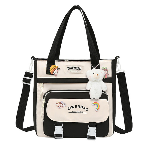 Children's hand-held crossbody bag, junior high school hand-carrying book bag, waterproof tutoring bag, elementary school student male and female multi-purpose large-capacity school bag