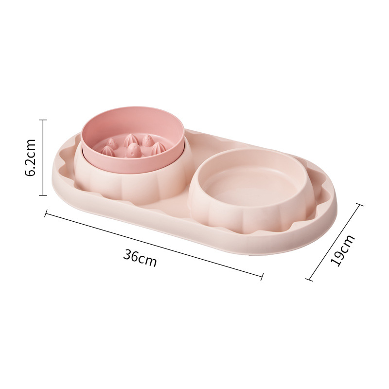 Tazón doble de acero inoxidable para mascotas, tazón para gatos, comida a prueba de fugas, tazón para perros, anti-asfixia, tazón para gatos, tazón para perros, tazón para mascotas