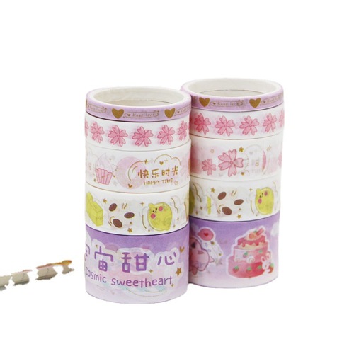 Travel diary with washi tape, retro cartoon girl, fresh and elegant stationery, diary material, decoration, hand-made notebook tape 