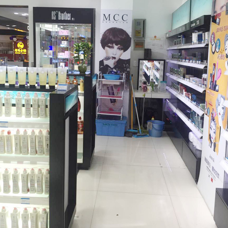 多层木制烤漆化妆品展柜美容店陈列柜商超护肤品美妆店展示架