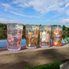 Japanese glossy artificial crystal with glass, advanced cup, hand painting, high-end