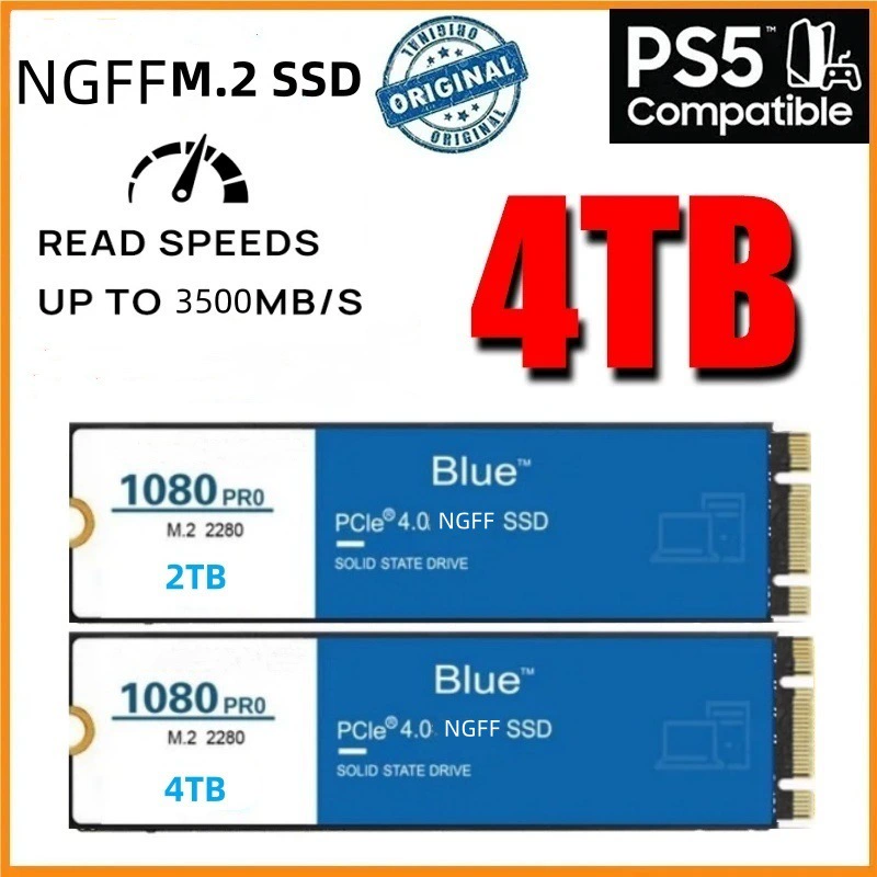 Внутренний NVMe M.2 SSD (синий) 1080 Pro, PCIe 4.0, 1ТБ/2ТБ/4ТБ, высокоскоростной M.2 2280