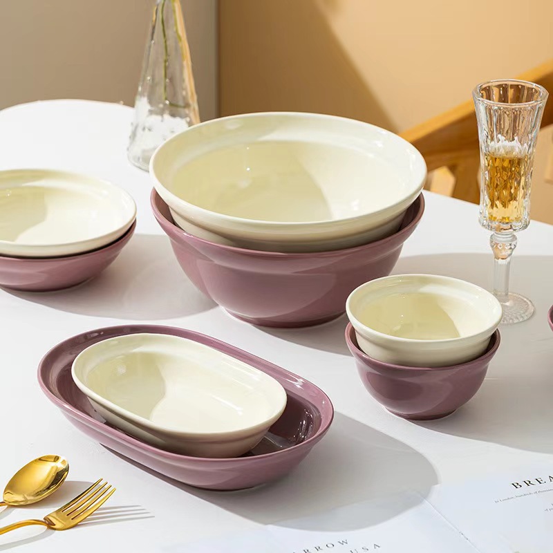 Platos de estilo francés, platos de cerámica doméstica, platos de arroz, platos de comida occidental de alto valor.