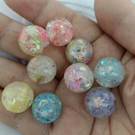 16mm爱心星星月亮雪花葱粉圆珠 DIY手工串散珠串笔手机链饰品配件