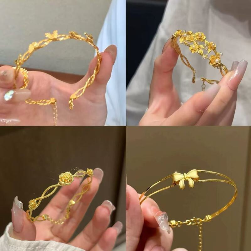 New Chinoiserie Ancient Gold Butterfly Bracelet, Retro, Exquisite, Accessible Luxury, Personalized, Fashionable, Niche and Versatile Bracelet