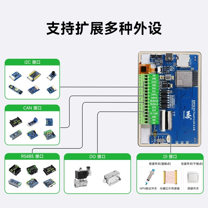4.3-inch ESP32-S3 capacitor touch screen development board 16MB Flash HMI/LVGL development
