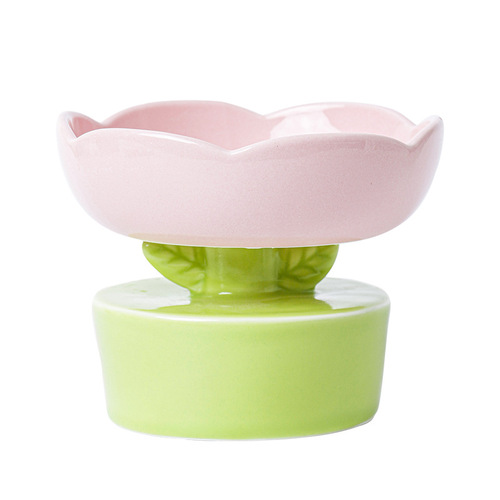 Cat Bowl Ceramic Cervical Protection Anti-Tipping Pet Food Bowl for Cats and Dogs, Large Capacity, Tall Pet Feeding Tray