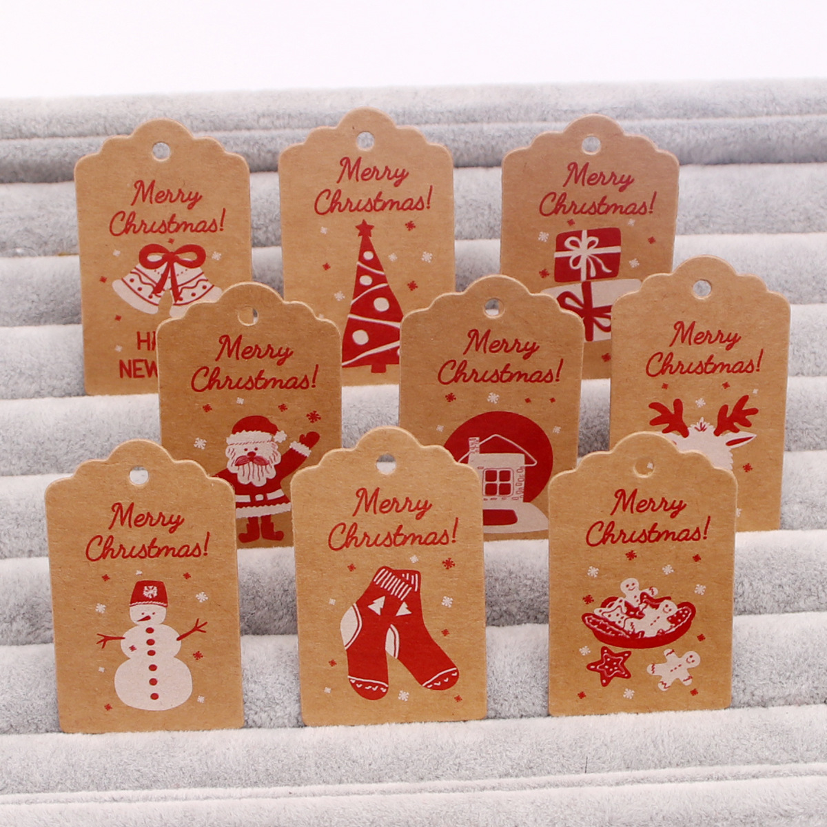 70g Weight Earring Card Jewelry Making Type Jewelry Packaging Cards Classification 100 PCS/Package Quantity Christmas Festival Letter Pattern Cute, Simple Style Style 100 PCS/Package Cute Simple Style Christmas Letter Jewelry Packaging Cards 无