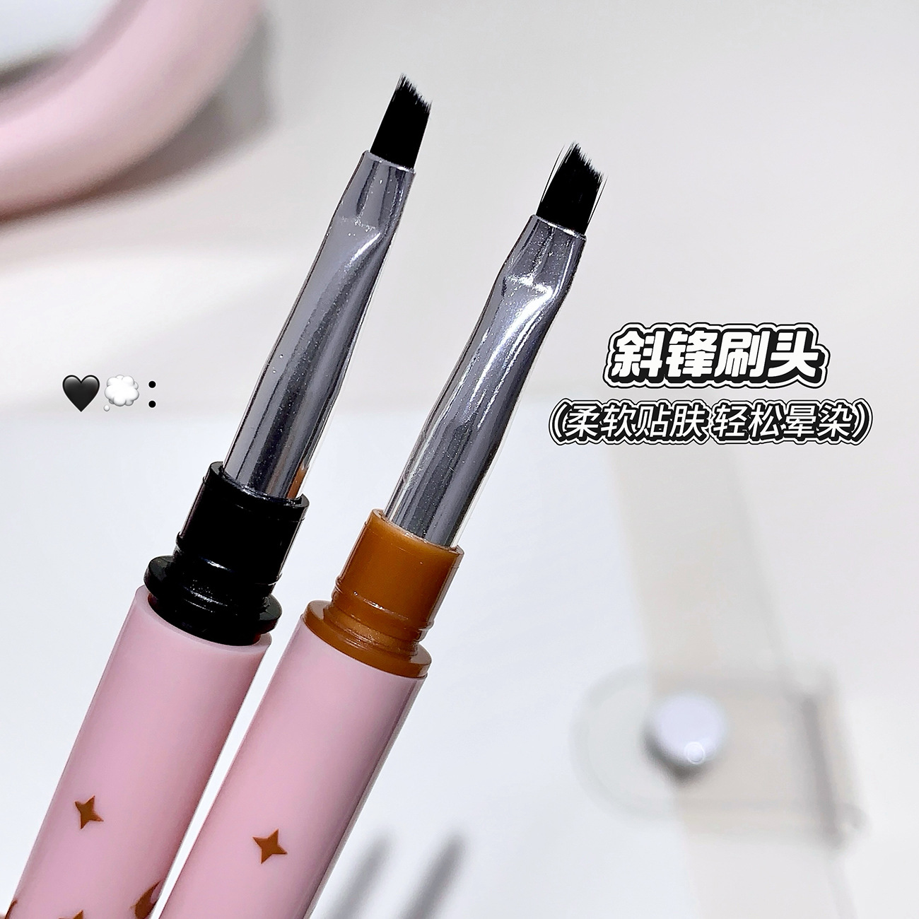 QXQY lápiz de blindaje de doble cabeza con cepillo de cuchillo de seda reclinado delineador de ojos especial para maquillaje de belleza transfronteriza sin peeling image 4