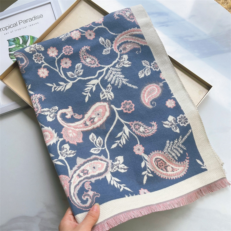 Sciarpa versatile autunno e inverno lunga fascia collo in imitazione cashmere anacardi fiore scialle Sciarpa da donna_voghion.com