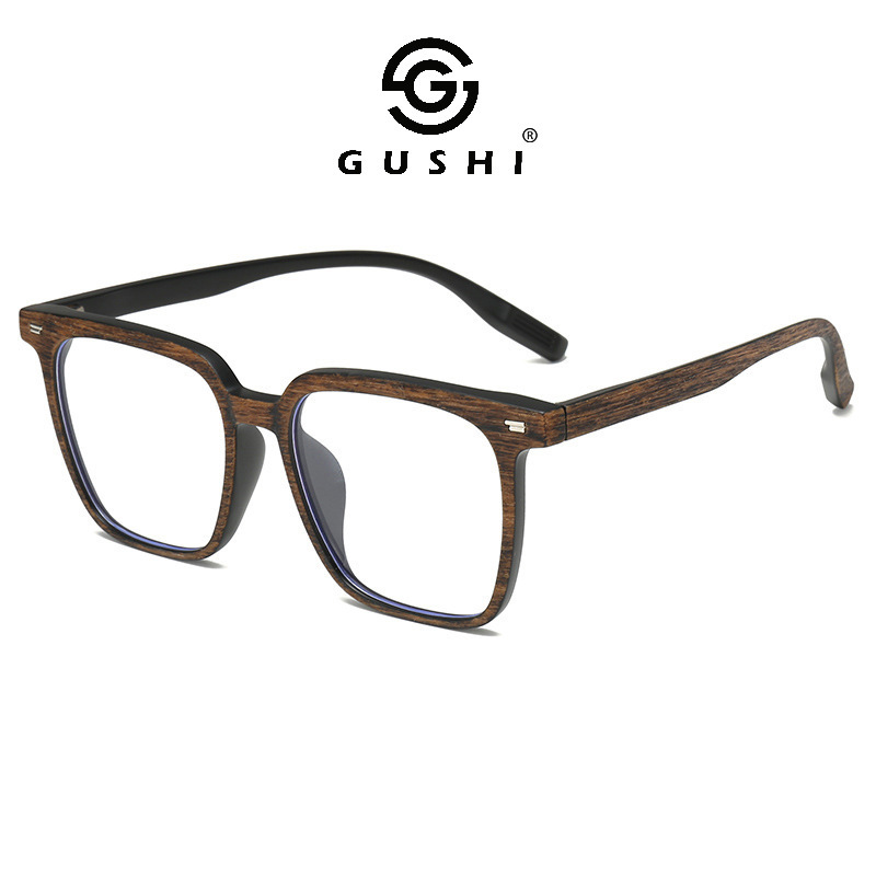 New Men's Cross-Border Wooden Frame Women's High-End Anti-Blue Light Glasses Square Frame Plain Face Versatile Glasses Frame Wholesale