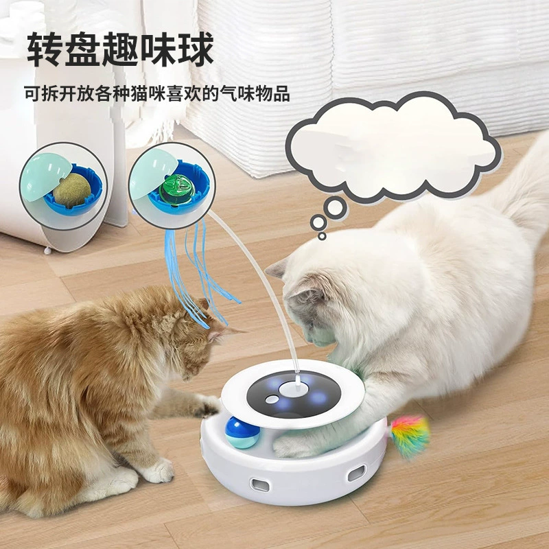 Трансграничный взрыв кошачьей умной электрической игрушки три и один интерактивная лента бабочки 360 автоматическое вращение для забавного кота