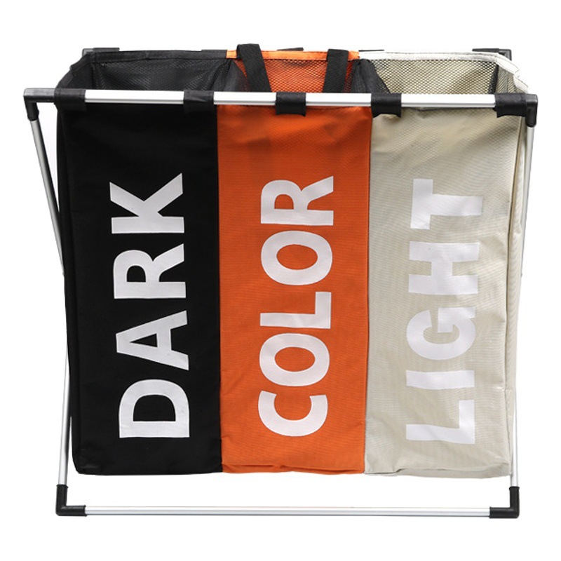 Cesta de lavandería plegable clasificación simple cesta de lavandería artículos diversos para el hogar tela de tres colores Almacenamiento de juguetes Lou en stock grande