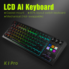 LCD AI Keyboard 78键RGB 背光AI机械轴座热插拔机客制化游戏键盘
