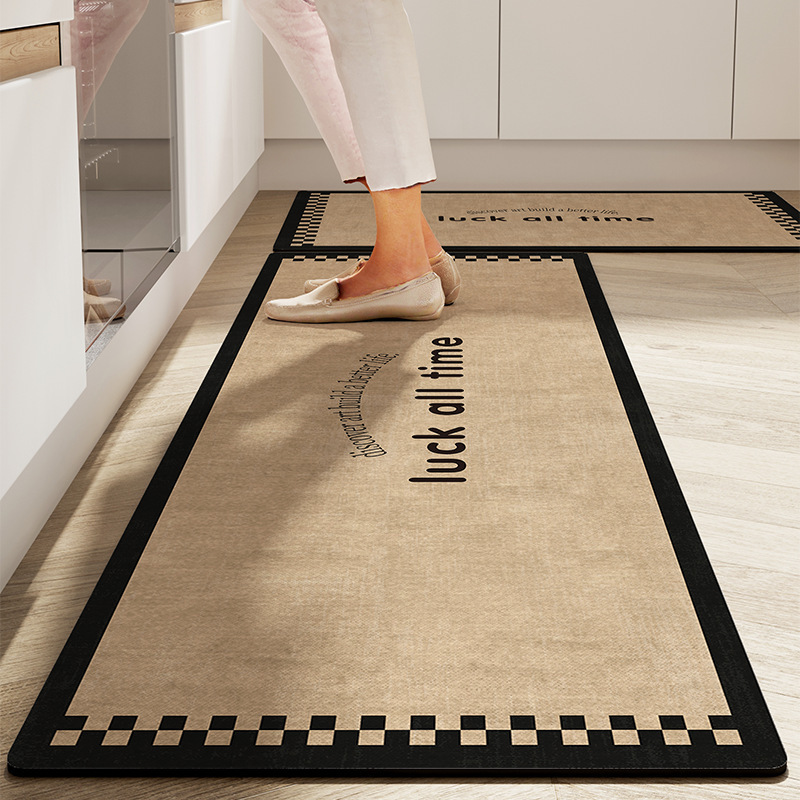 Alfombra antideslizante de absorción de agua silenciosa de viento de goma, alfombra de suelo de cocina simple y fácil de cuidar, alfombra de suelo de barro de diatomeas limpiable doméstica