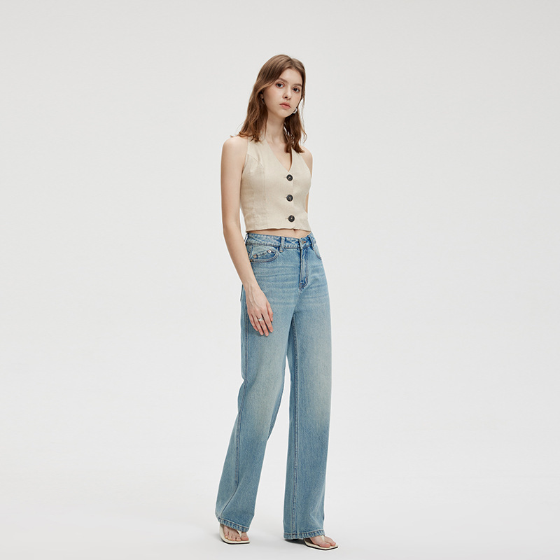 Mbb2026 Summer Women's Jeans, Thin, Slightly Stretchy, Lyocell, Simple, Height-Enhancing, Slimming, Wide-Leg, Floor-Length Pants Mbb2026 Summer Women's Jeans, Thin, Slightly Stretchy, Lyocell, Simple, Height-Enhancing, Slimming, Wide-Leg, Floor-Length Pants