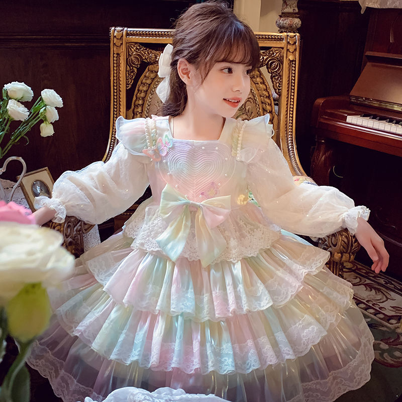 女童洛丽塔公主裙新款春秋冬蛋糕宝宝洋气裙子礼服儿童蓬蓬连衣裙