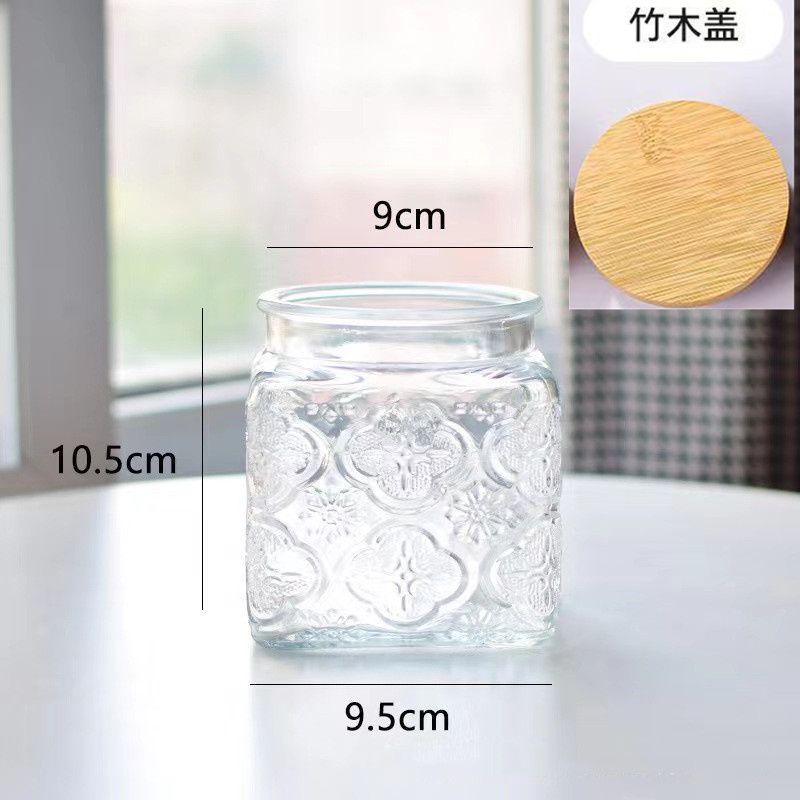 雕花海棠玻璃密封储物罐厨房家用干果零食大容量收纳喜糖罐食品级|undefined