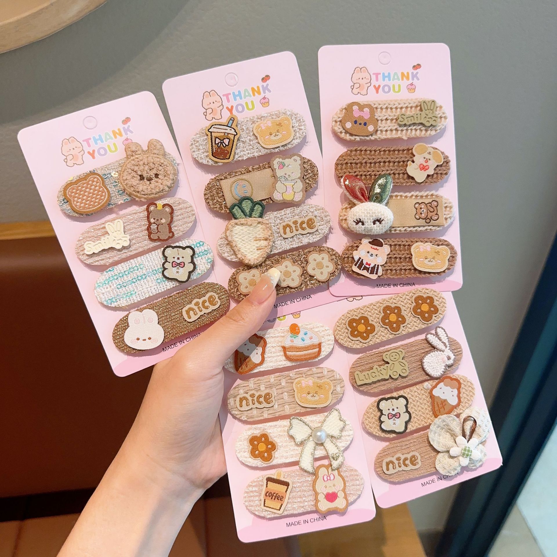 Cartoon children's cute bangs with velcro