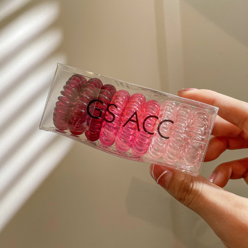 Línea telefónica transparente banda de pelo sin costuras cuerda de pelo de verano femenino banda de goma de verano corbata femenina cabeza 2022 nuevo tocado cuerda de pelo