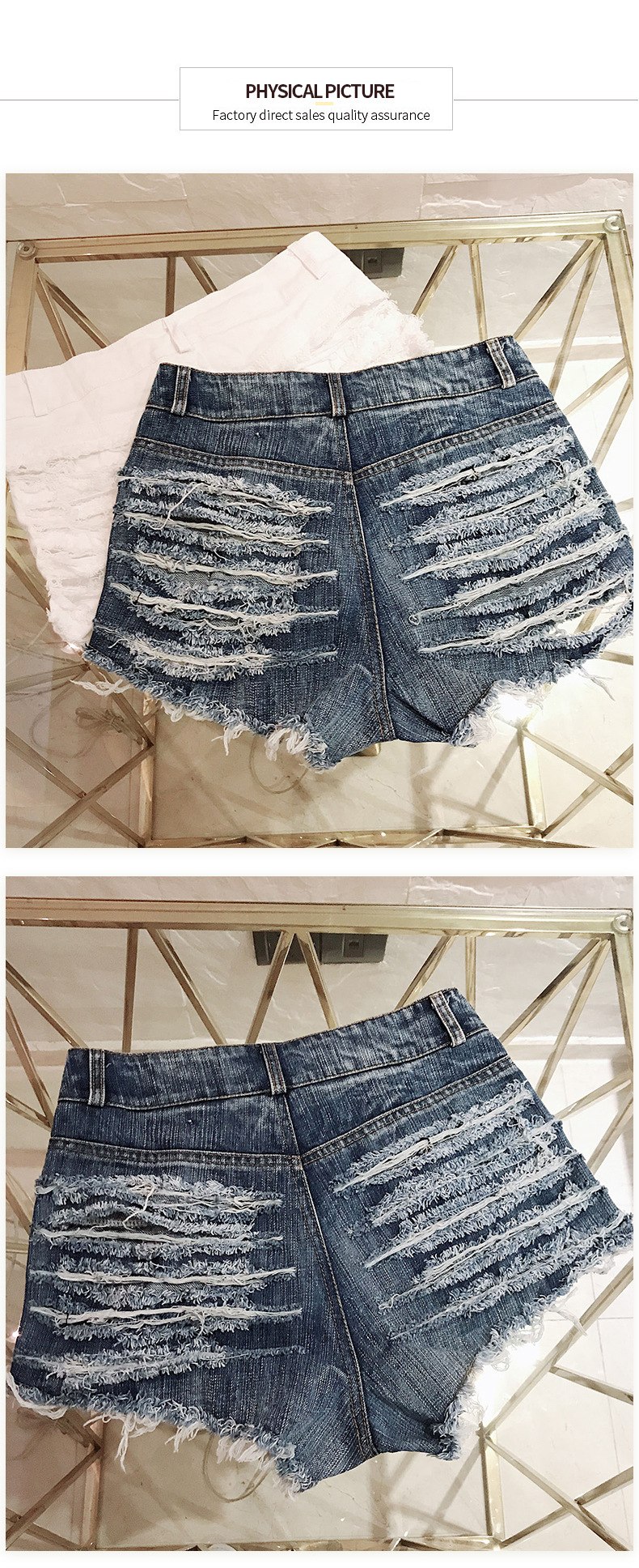 Women's Street Bar Streetwear Solid Color Shorts Jeans Shorts display picture 9